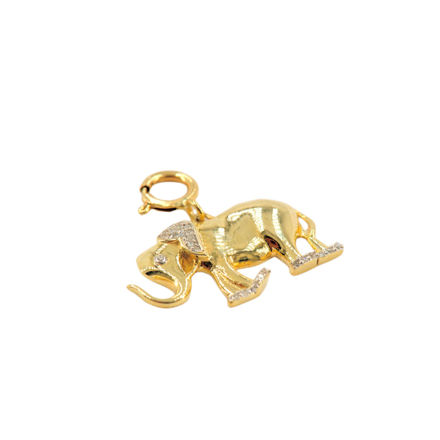 10k Yellow Gold and Diamond 'Elephant' Charm - 10015