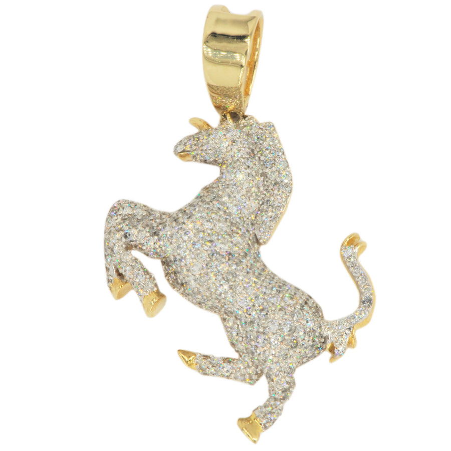 10k Yellow Gold 4.56ctw Majestic Prancing Horse Pendant