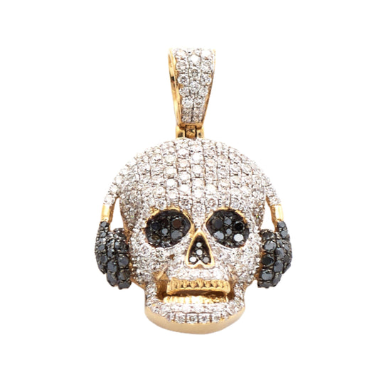 10KY 2.85CTW BLACK AND WHITE DIAMOND SKULL WITH - Johnny Dang & Co