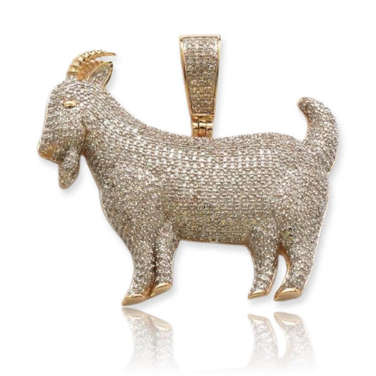 10KY 1.85CTW DIAMOND GOAT PENDANT - Johnny Dang & Co