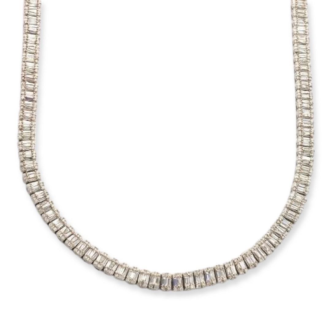 14KW 21.50CTW BAGUETTE DIAMOND SQUARE CLUSTER - Johnny Dang & Co