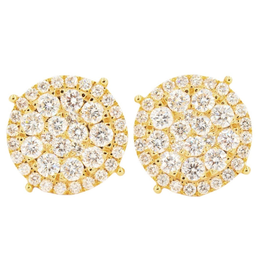 14K 2.00CTW DIAMOND ROUND CLUSTER EARRINGS WITH HALO