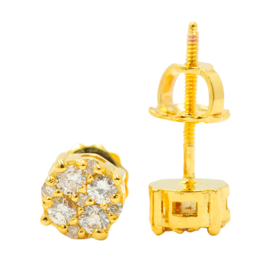 Custom 0.35CT Diamond Cluster / Flower Earrings