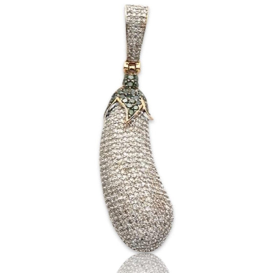 10KY 1.00CTW GREEN AND WHITE DIAMOND EGGPLANT - Johnny Dang & Co
