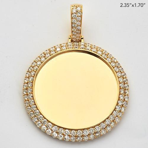 14KY 5.85CTW DIAMOND MEMORY PENDANT - 2 ROW BORDER - Johnny Dang & Co