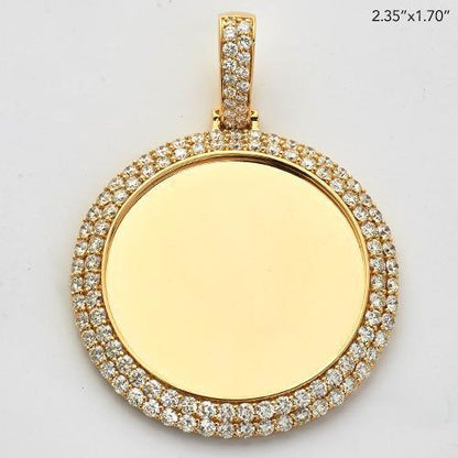 14KY 5.85CTW DIAMOND MEMORY PENDANT - 2 ROW BORDER - Johnny Dang & Co
