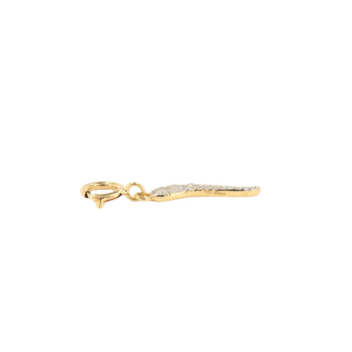 10k Yellow Gold and Diamond 'Italian Horn' Charm - 10023 - Johnny Dang & Co