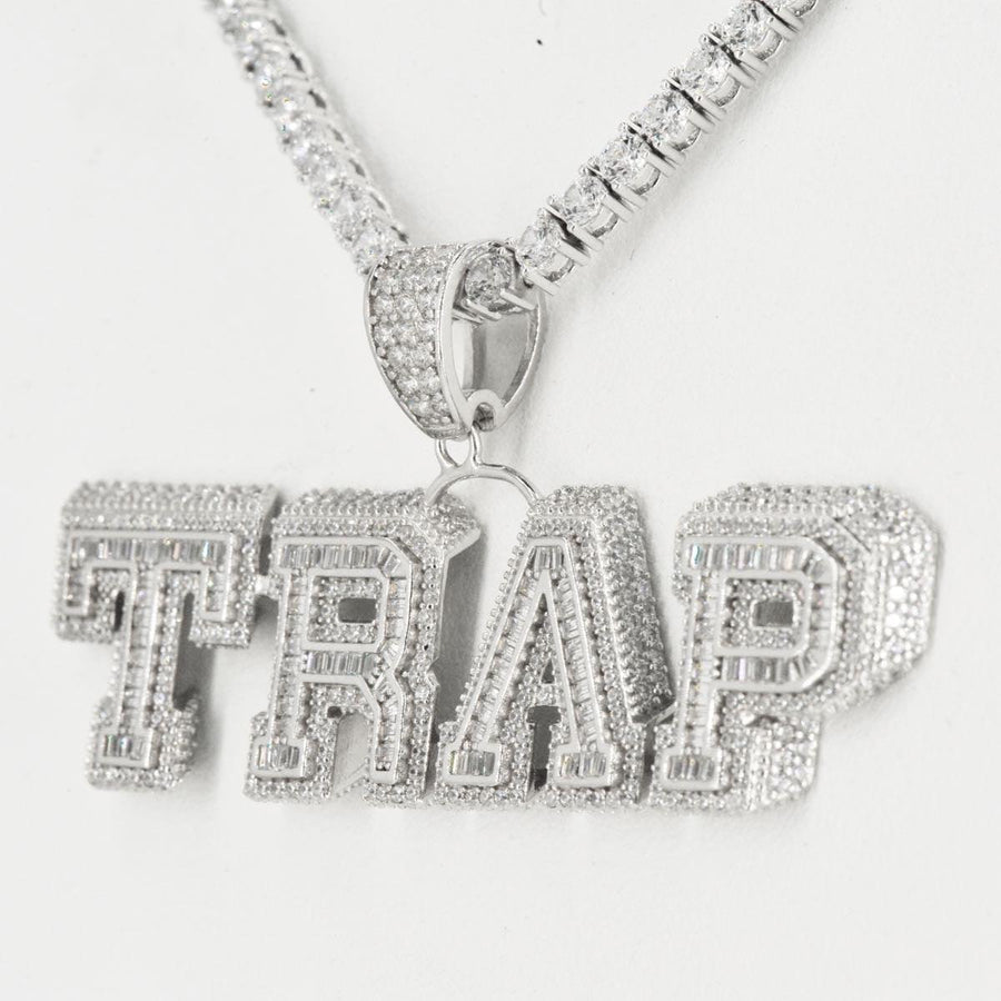 Silver and CZ ‘TRAP’ Pendant and Chain Bundle - Johnny Dang & Co