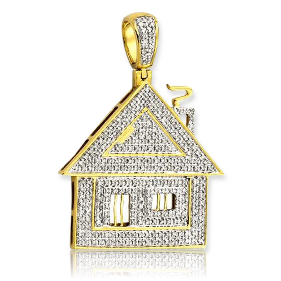 10KY 0.85CTW DIAMOND TRAP HOUSE PENDANT