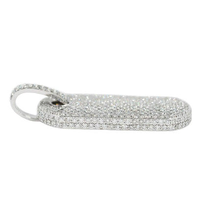 14KW 6.75CTW DIAMOND DOGTAG PENDANT FULLY ICED - Johnny Dang & Co