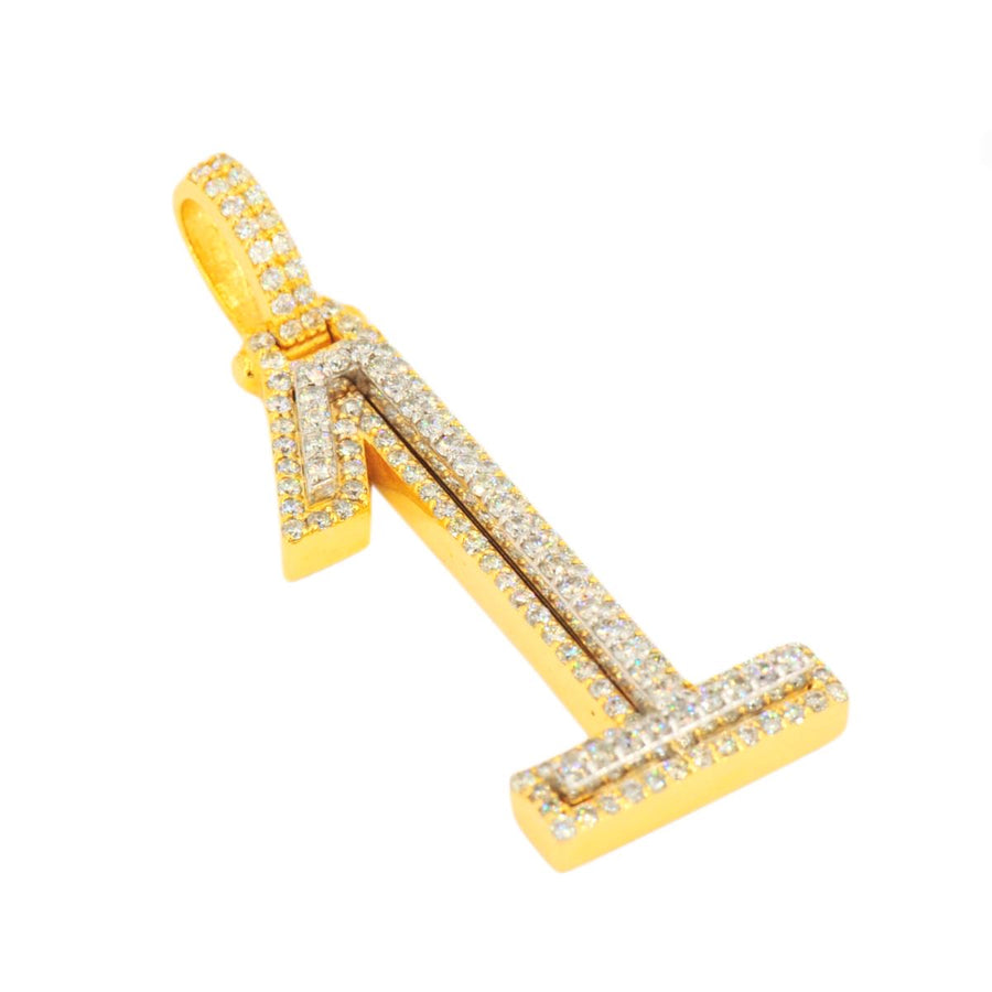 10K Yellow Gold Si Diamond Number 1 Pendant
