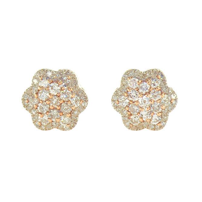 TVJ3545 - Diamond Flower Earrings - Johnny Dang & Co