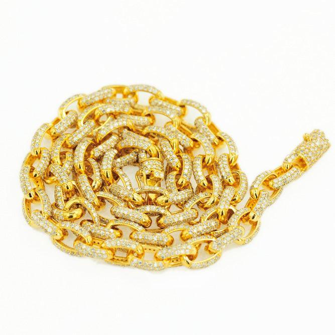 Custom DIAMOND CABLE LINK CHAIN with Diamond Barrel Lock - Johnny Dang & Co