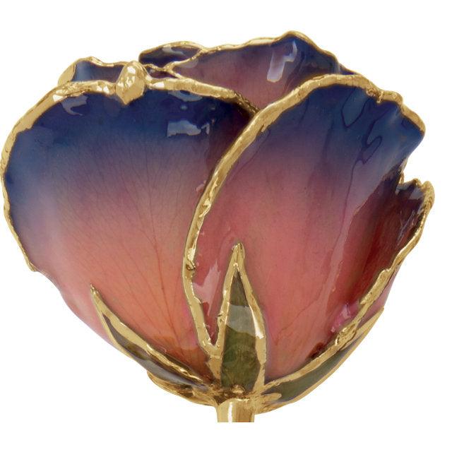 JDSP61-9065 LACQUERED PURPLE & PINK ROSE WITH GOLD TRIM - Johnny Dang & Co