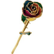 JDSP61-9068 LACQUERED RAINBOW ROSE WITH GOLD TRIM - Johnny Dang & Co