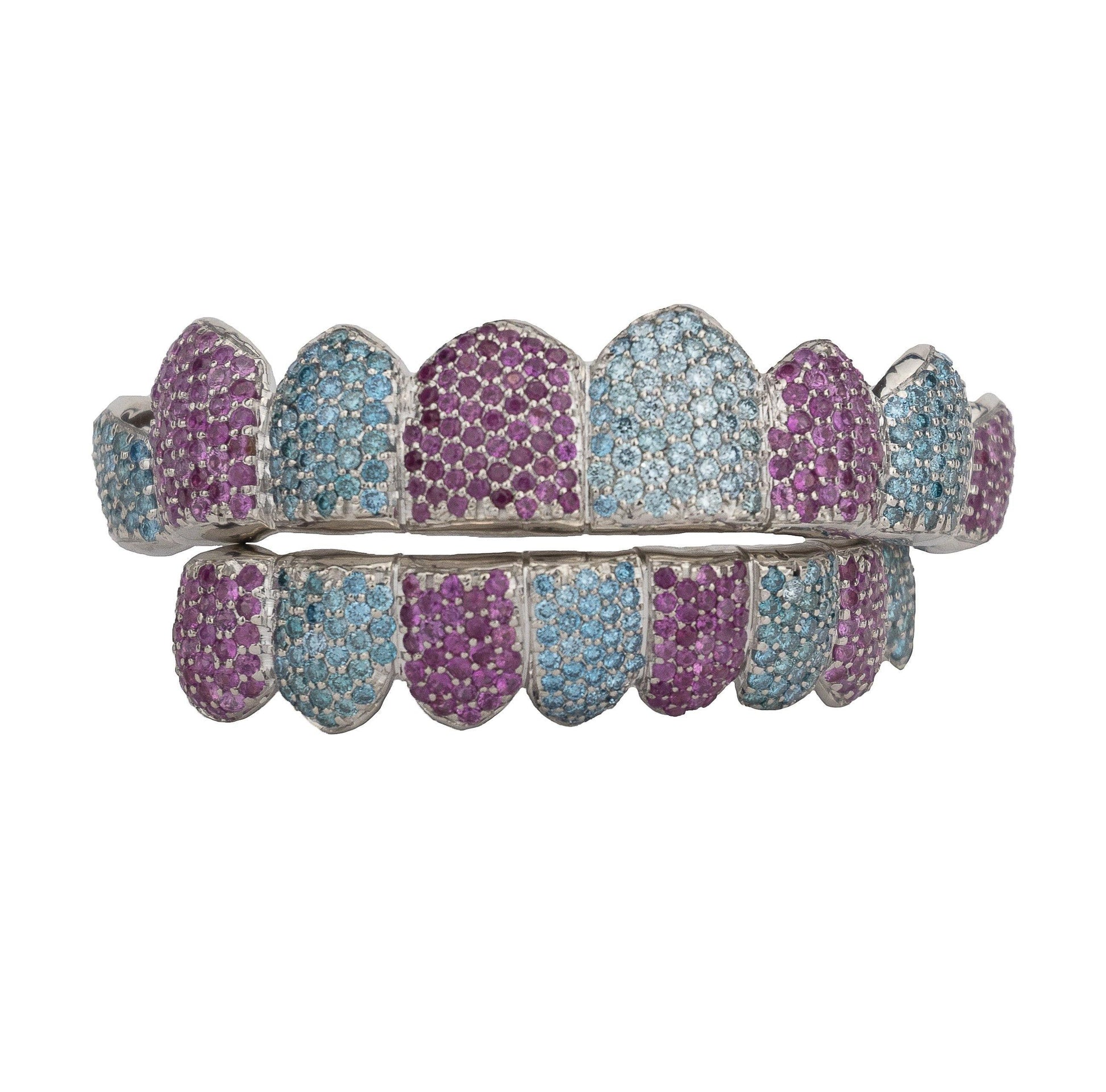 14K VS Cotton Candy Honeycomb Diamond Grillz - Johnny Dang & Co