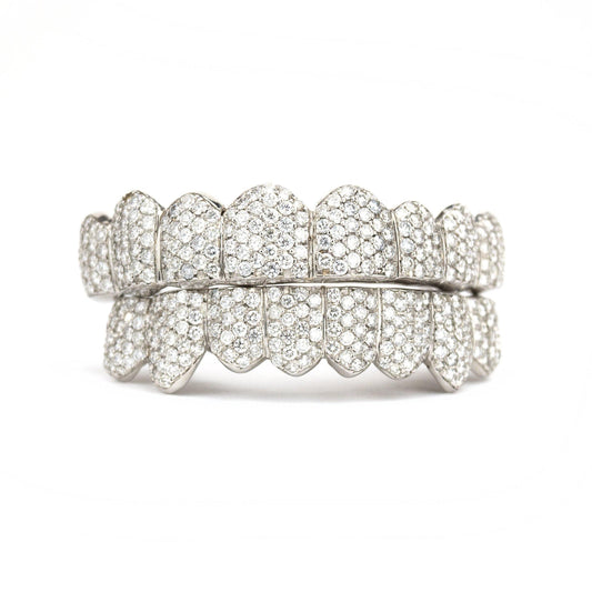 14K VVS Honeycomb Set Diamond Grillz - Johnny Dang & Co