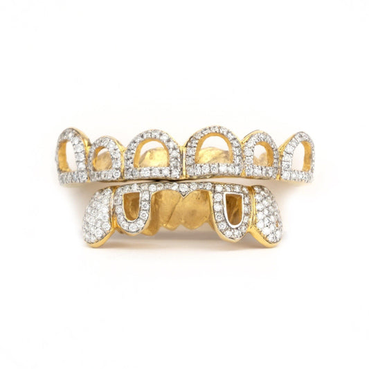 18K VS Split Open Face Diamond Grillz - Johnny Dang & Co