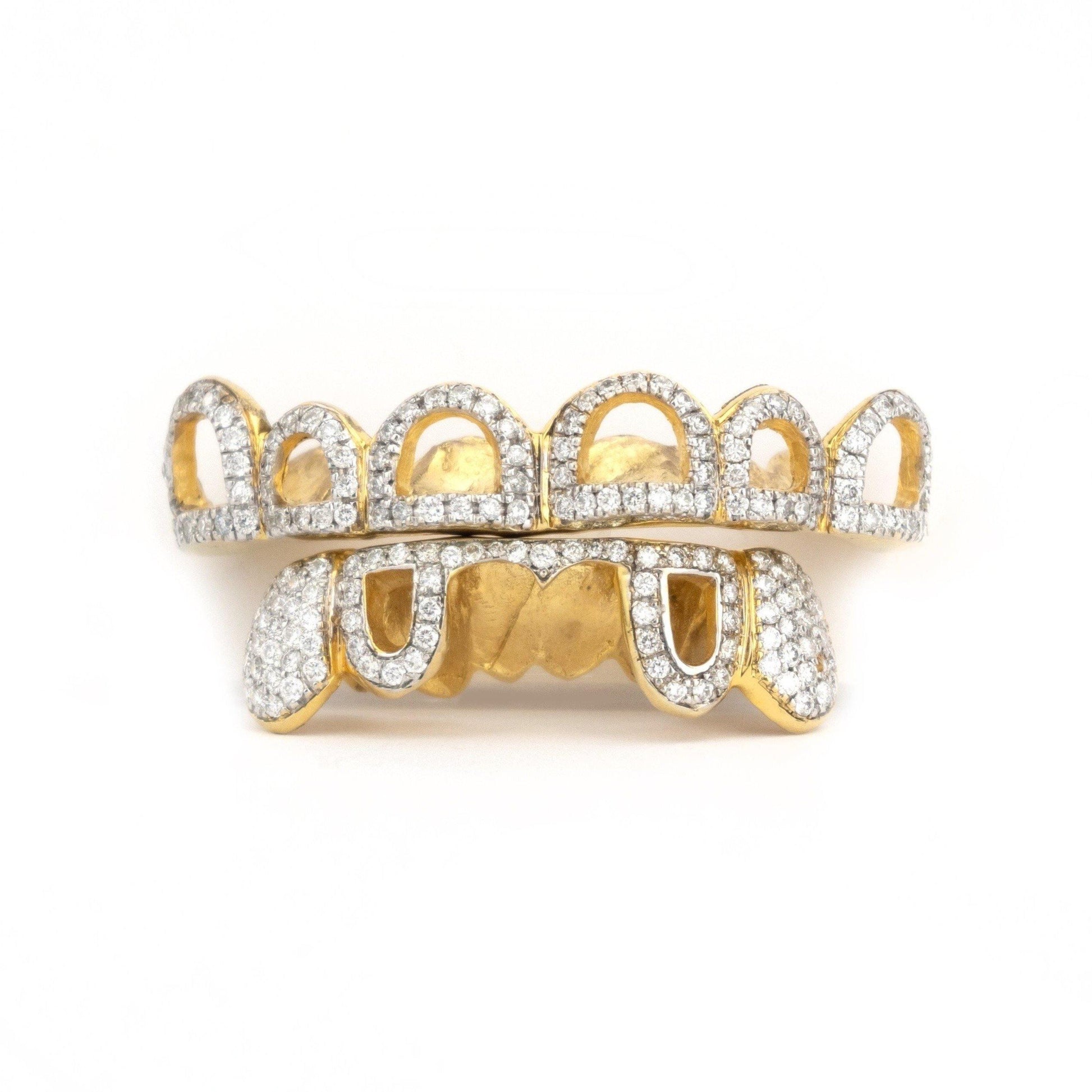 18K Flawless Split Open Face Diamond Grillz - Johnny Dang & Co