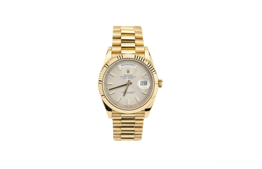 Gold Rolex Oyster Perpetual Daydate 40mm Beige Dial - Johnny Dang & Co